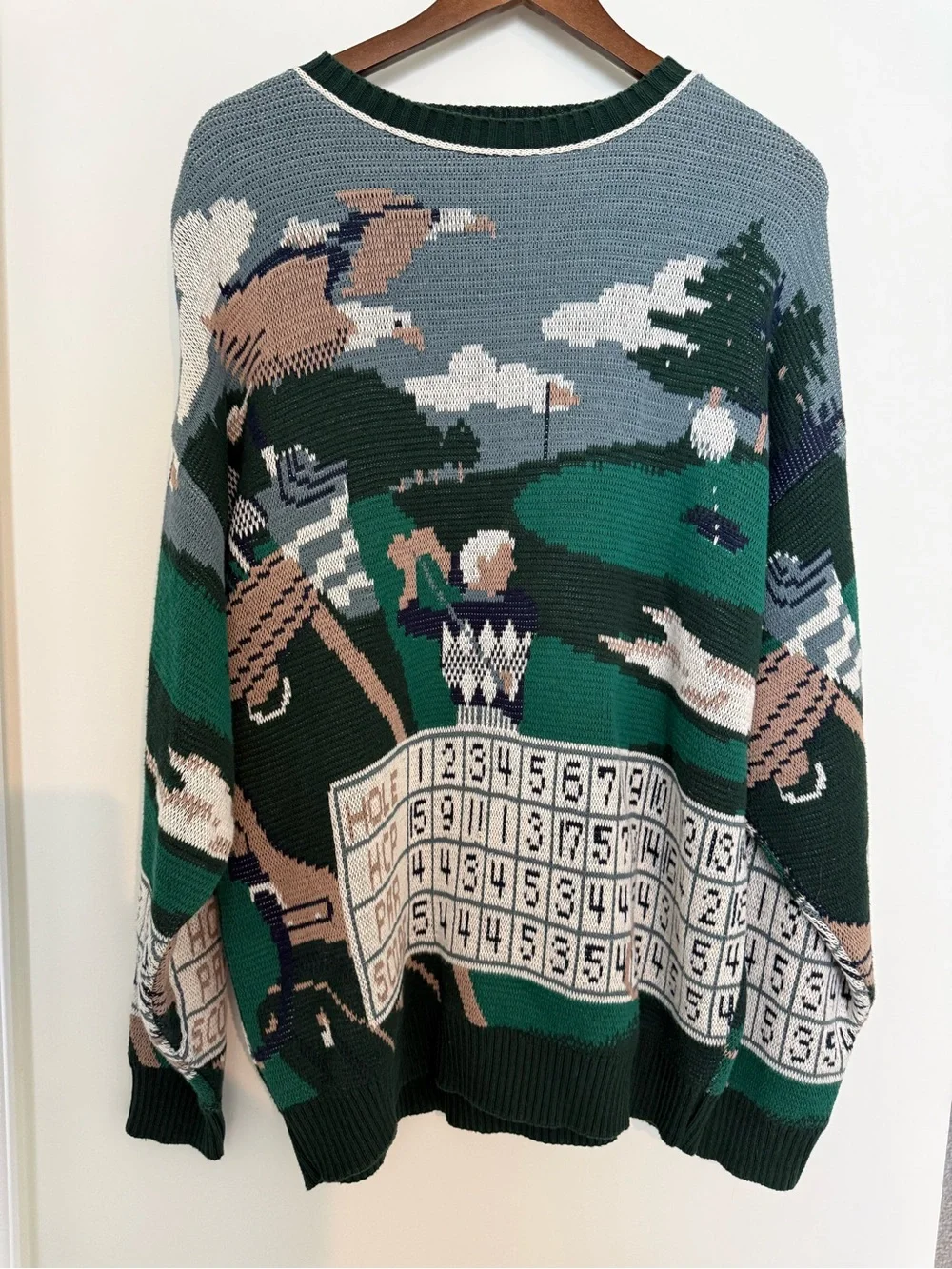 Vintage Crossings 100% Cotton Golf Sweater Size Large